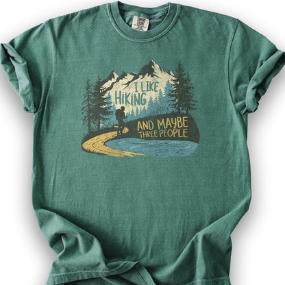 I Like Hiking and Maybe 3 People T-Shirt - Light Green