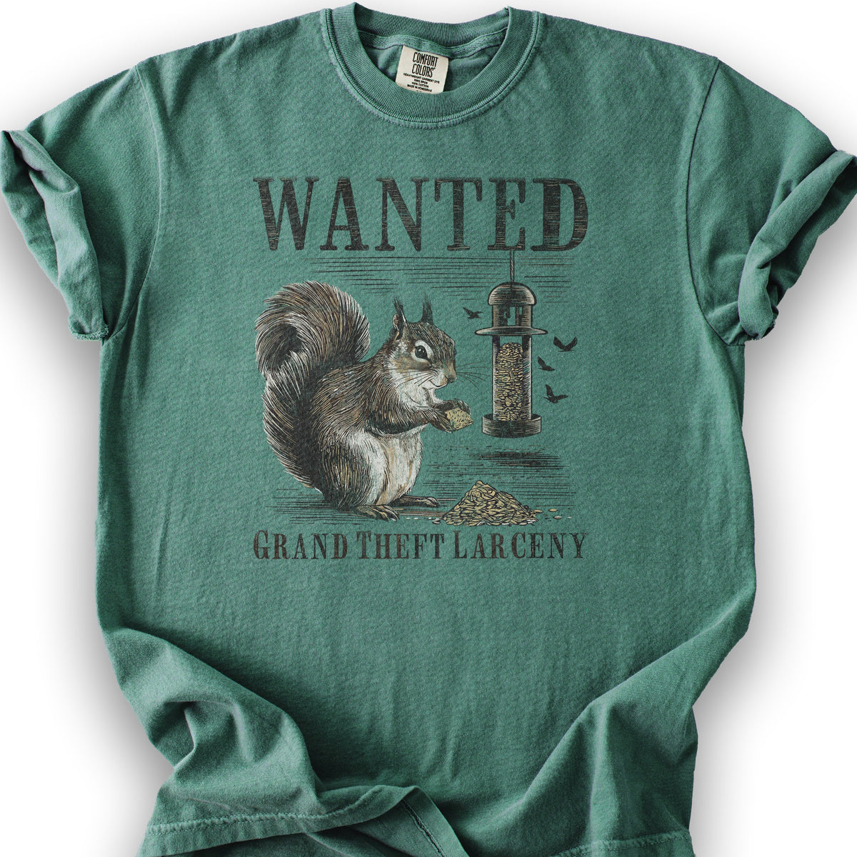 Funny Bird Lover Squirrel T-Shirt - Light Green