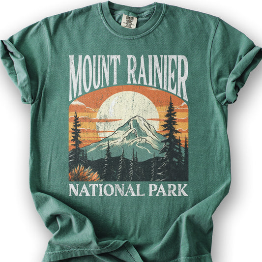 Mount Rainier National Park "Big and Bold" T-Shirt - Light Green