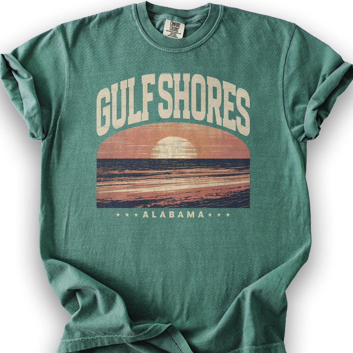 Gulf Shores Alabama "Varsity" Shirt - Light Green