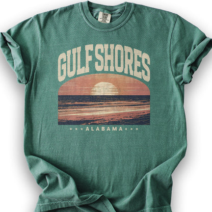 Gulf Shores Alabama "Varsity" Shirt - Light Green