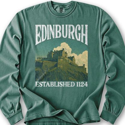 Edinburgh Scotland "Big and Bold" Long Sleeve Shirt - Light Green