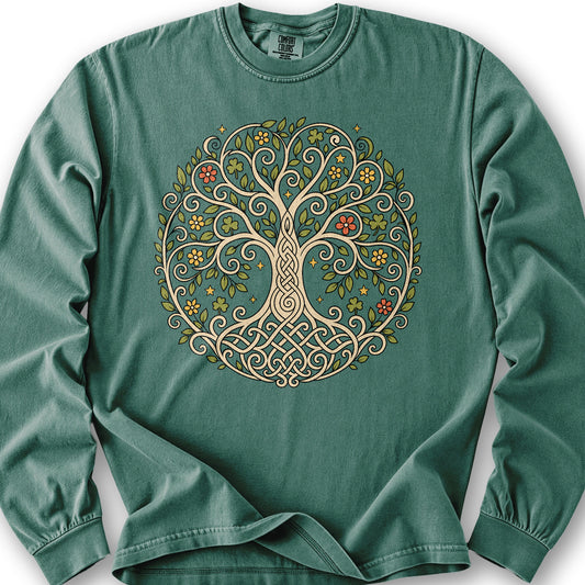 Celtic Tree of Life Long Sleeve Shirt - Light Green