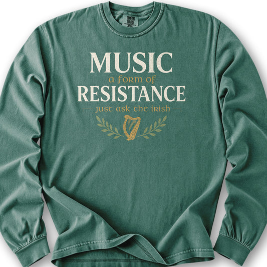 Music Resistance Irish Long Sleeve Shirt - Light Green
