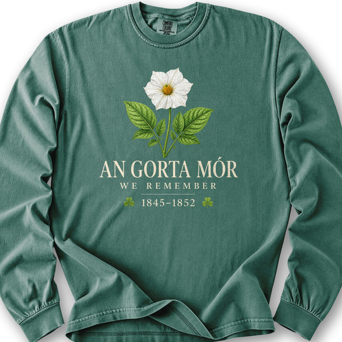An Gorta Mór Long Sleeve Shirt - Light Green