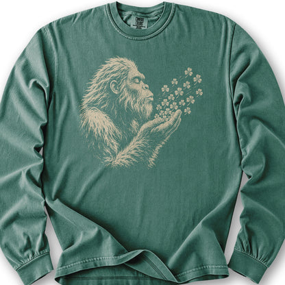 Bigfoot Shamrocks Long Sleeve Shirt - Light Green