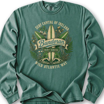 Bundoran Surf Capital Long Sleeve Shirt - Light Green