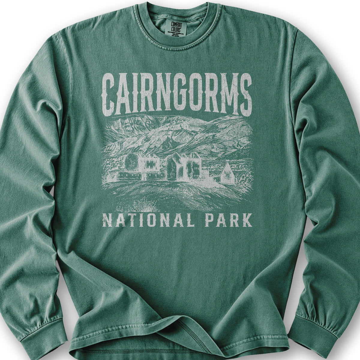 Cairngorms National Park Sketch Long Sleeve Shirt - Light Green
