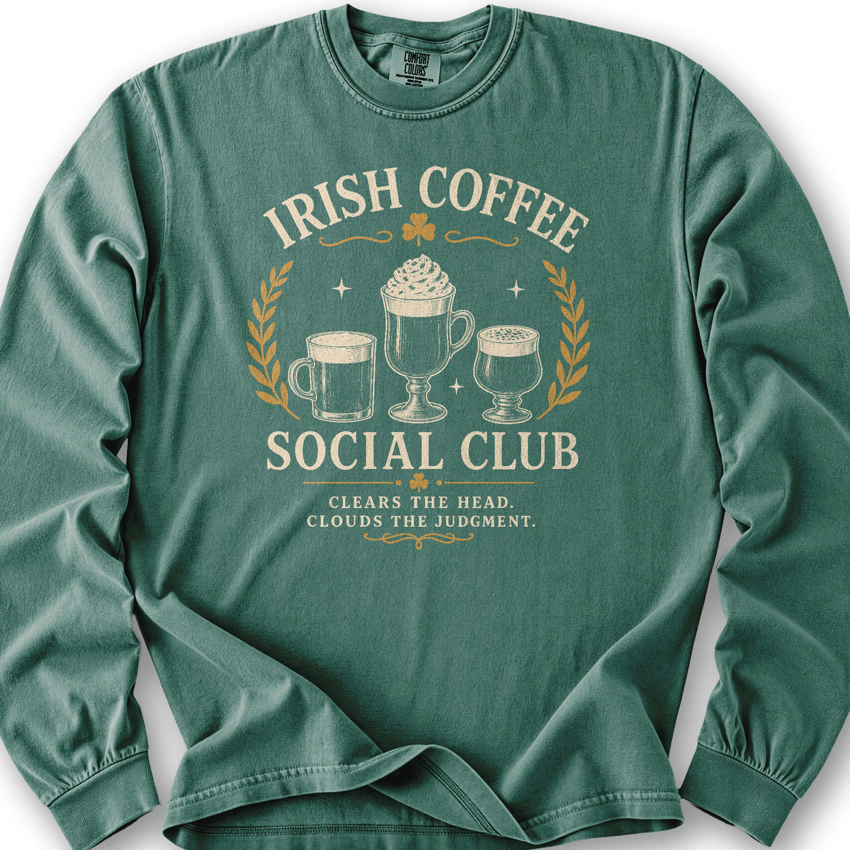 Irish Coffee Social Club Long Sleeve Shirt - Light Green