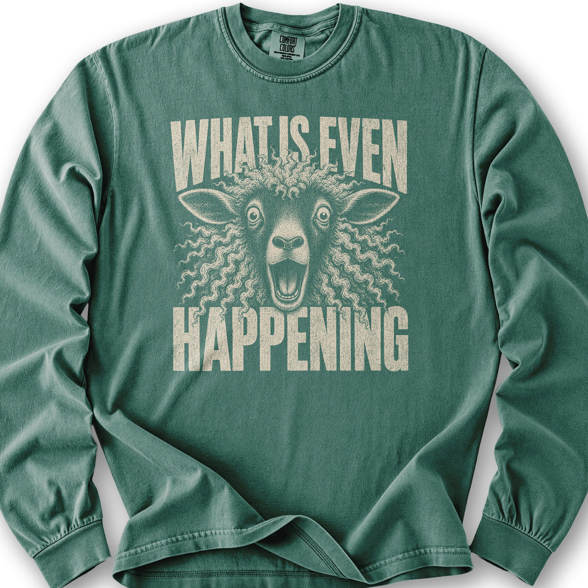 Sheep Happening Long Sleeve Shirt - Light Green