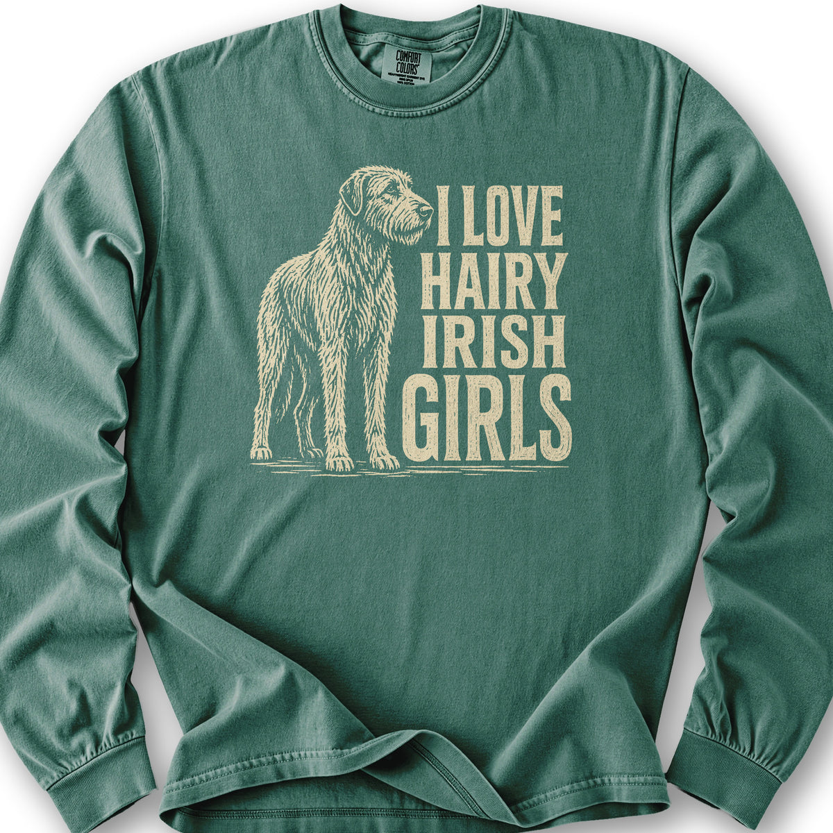 Irish Wolfhound Lover Long Sleeve Shirt - Light Green