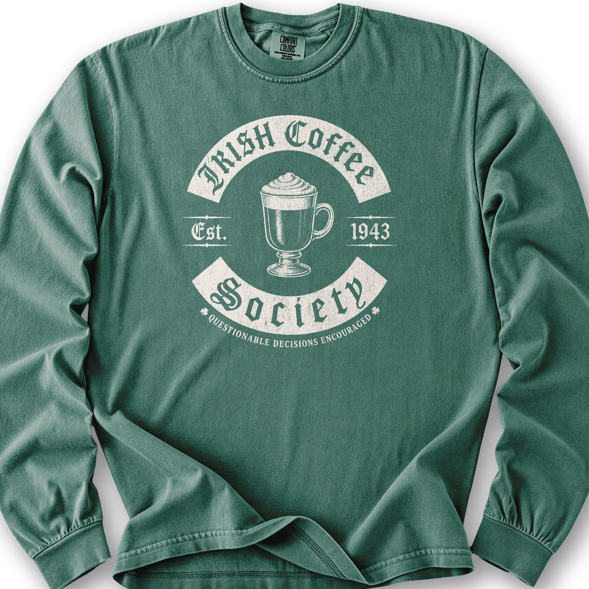 Irish Coffee Society Long Sleeve Shirt - Light Green