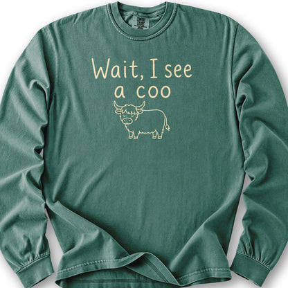 Wait I See A Coo Long Sleeve Shirt - Light Green