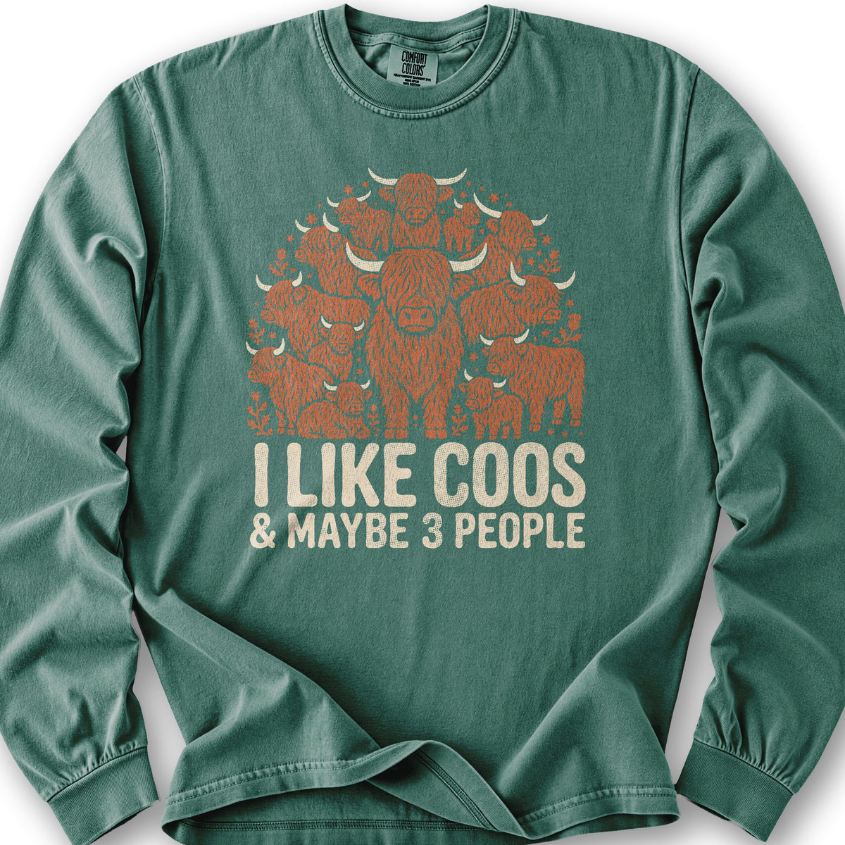 I Like Coos Long Sleeve Shirt - Light Green