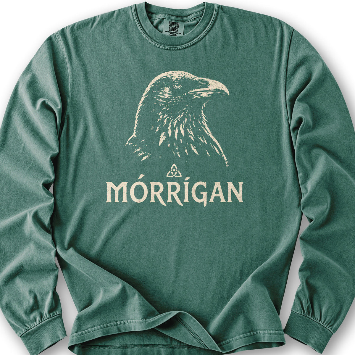 Mórrígan Crow Long Sleeve Shirt - Light Green