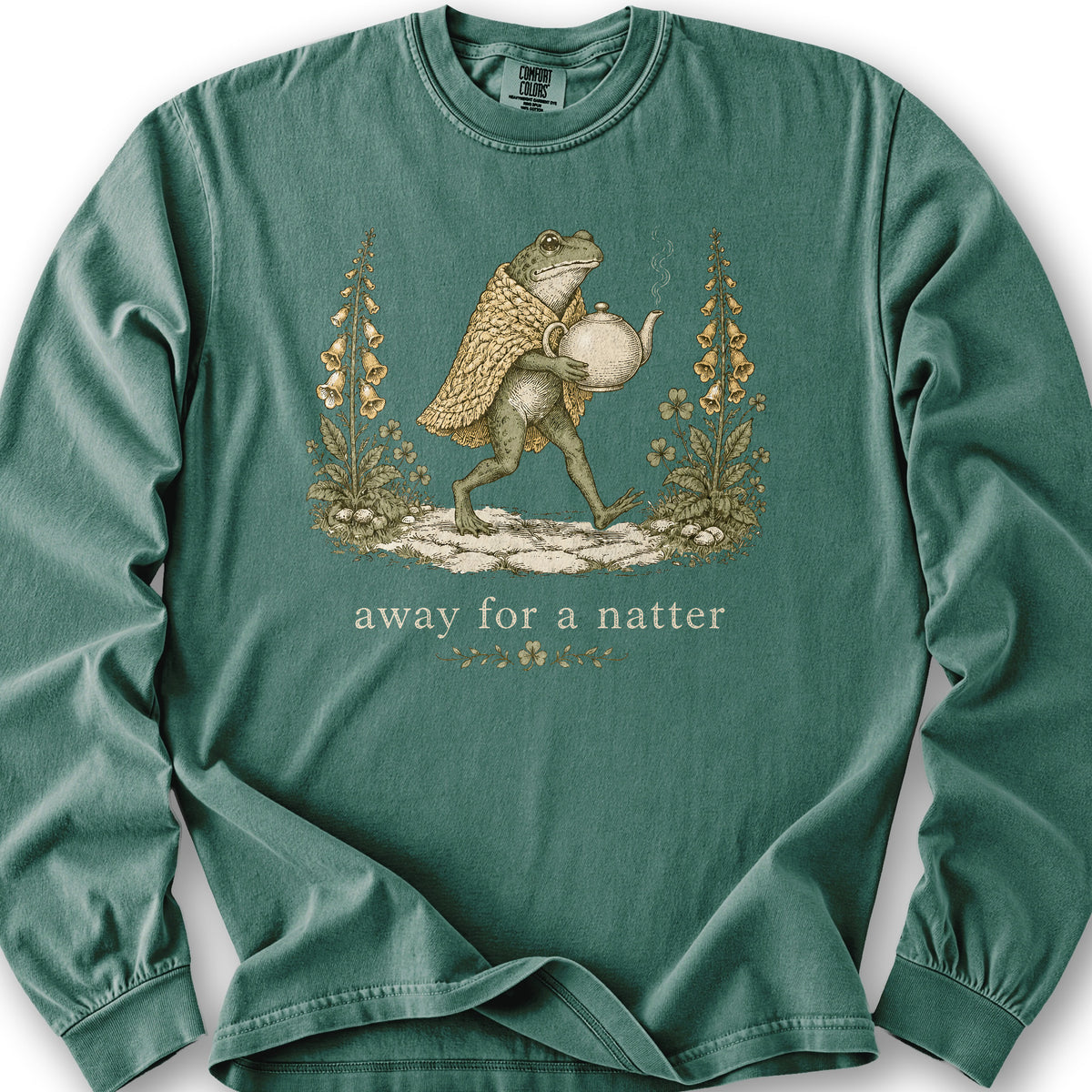 Natter Frog Long Sleeve Shirt - Light Green