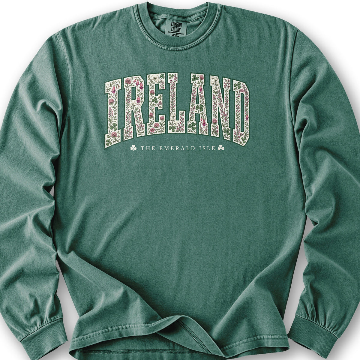 Ireland Varsity Floral Long Sleeve Shirt - Light Green