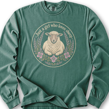 Girl Who Loves Sheep Long Sleeve Shirt