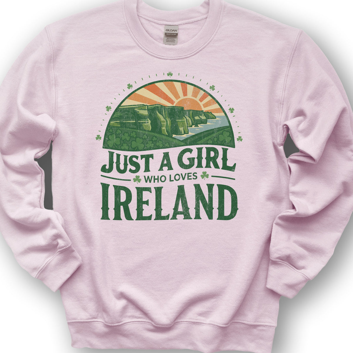 Just a Girl Who Loves Ireland Sweatshirt - Light Pink