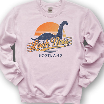 Loch Ness Retro Slant Sweatshirt - Light Pink