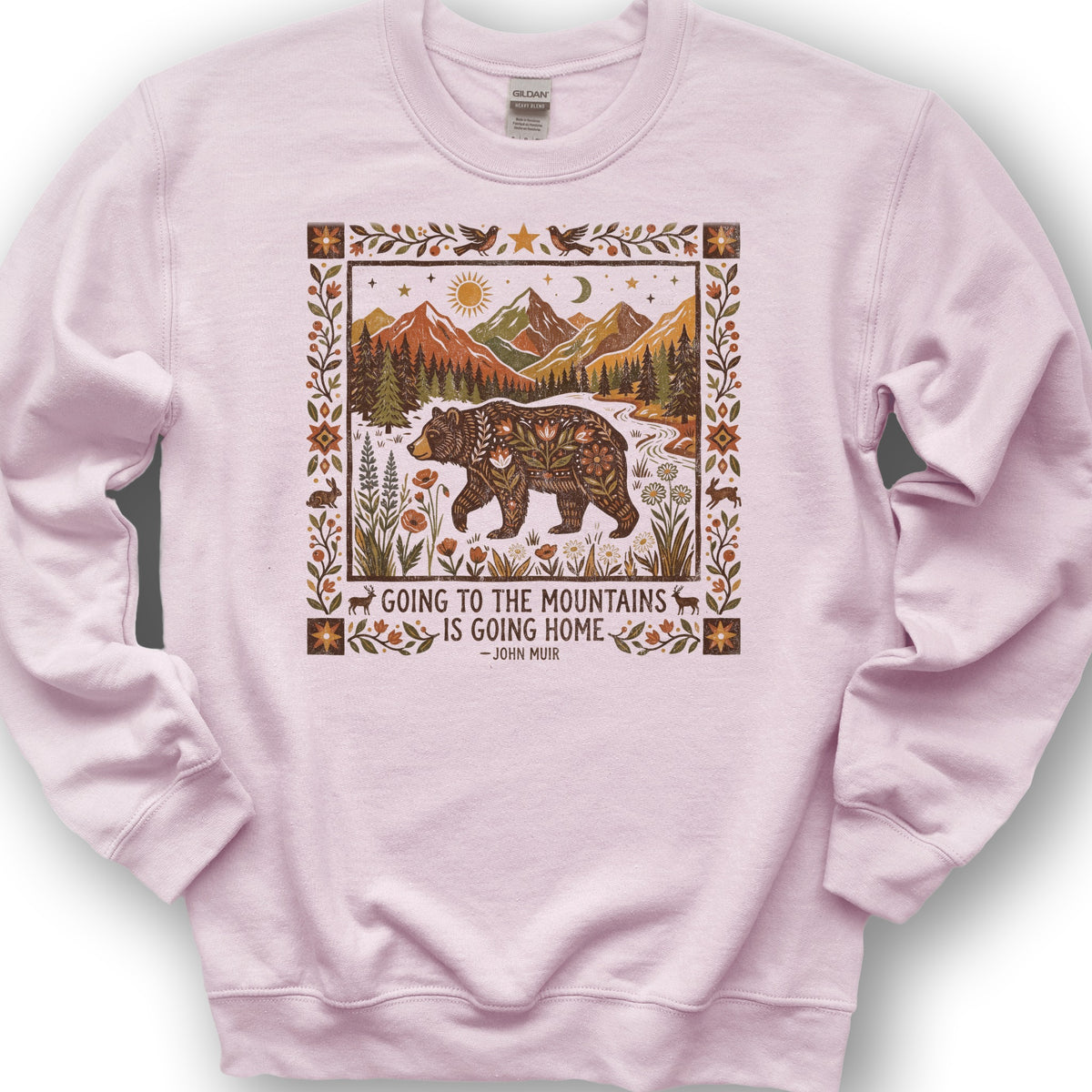 Going Home John Muir Sweatshirt - Light Pink
