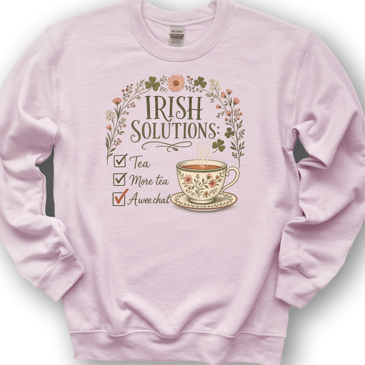Irish Solutions Tea Cup Sweatshirt - Light Pink