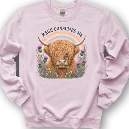 Raging Coo Rainbow Sweatshirt - Light Pink