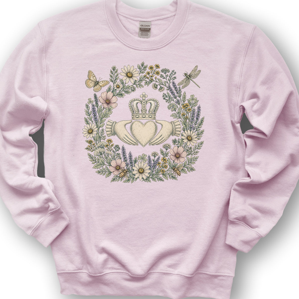 Claddagh Wreath Sweatshirt - Light Pink