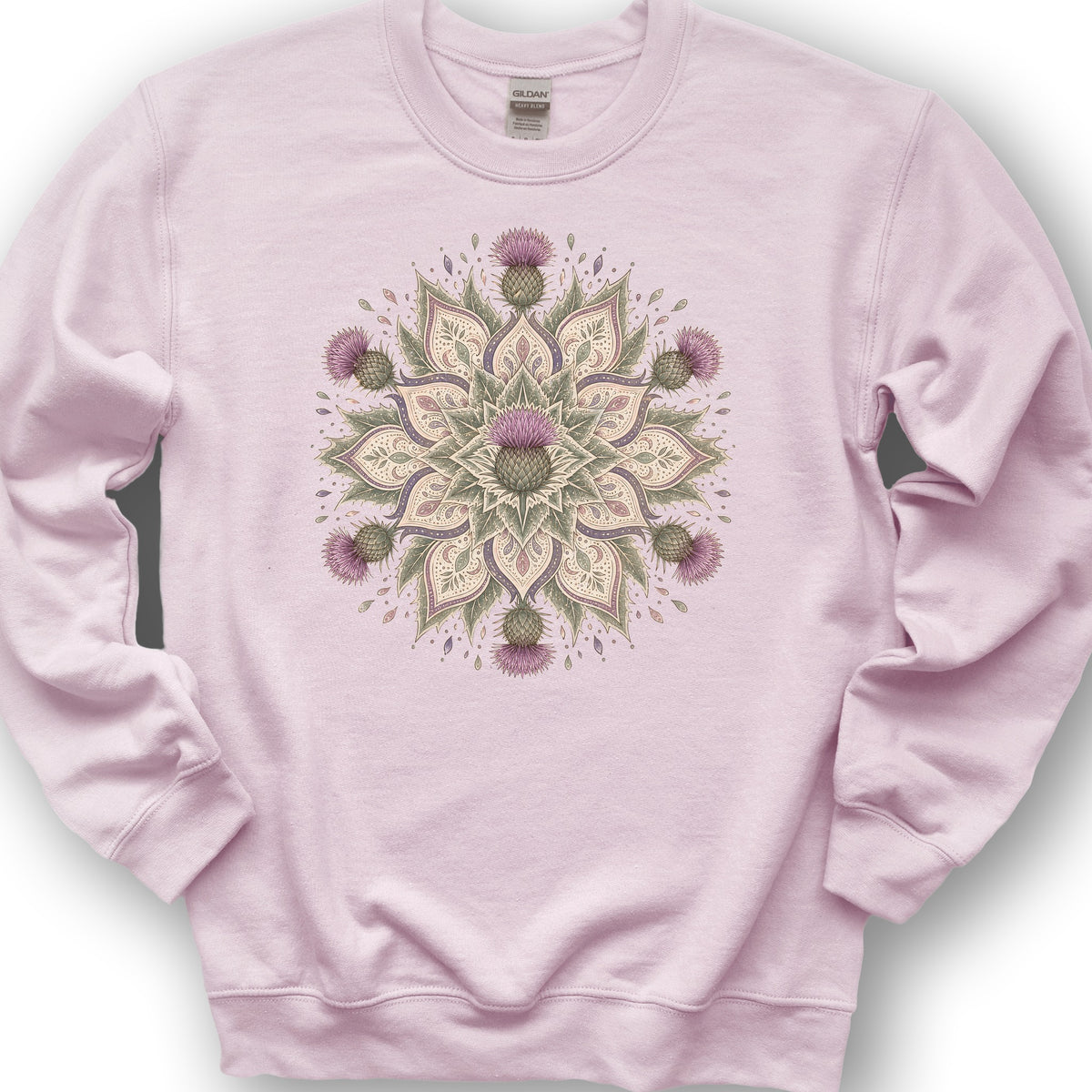 Thistle Mandala Sweatshirt - Light Pink
