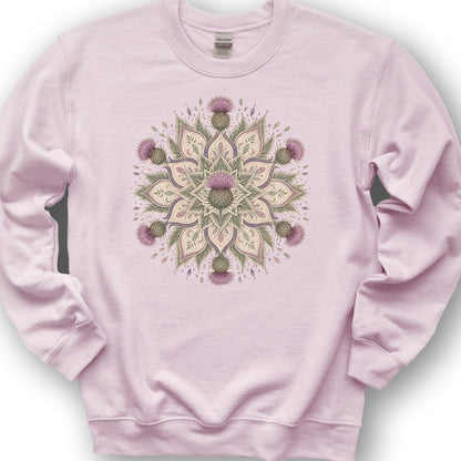 Thistle Mandala Sweatshirt - Light Pink