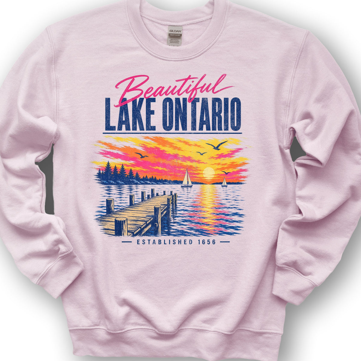 Lake Ontario Color Burst Sweatshirt - Light Pink