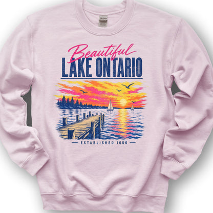 Lake Ontario Color Burst Sweatshirt - Light Pink