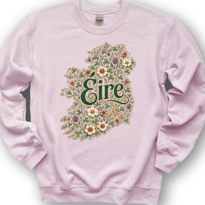 Éire Floral Map Sweatshirt - Light Pink
