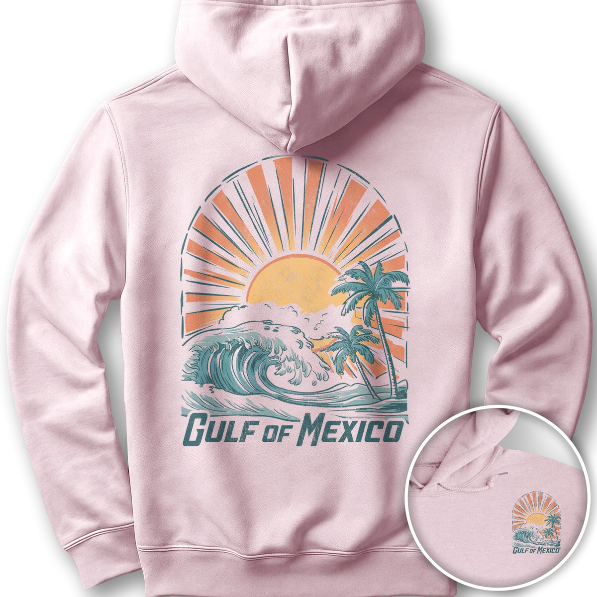 Gulf of Mexico "Sunny Vibes" Front/Back Print Hoodie - Light Pink