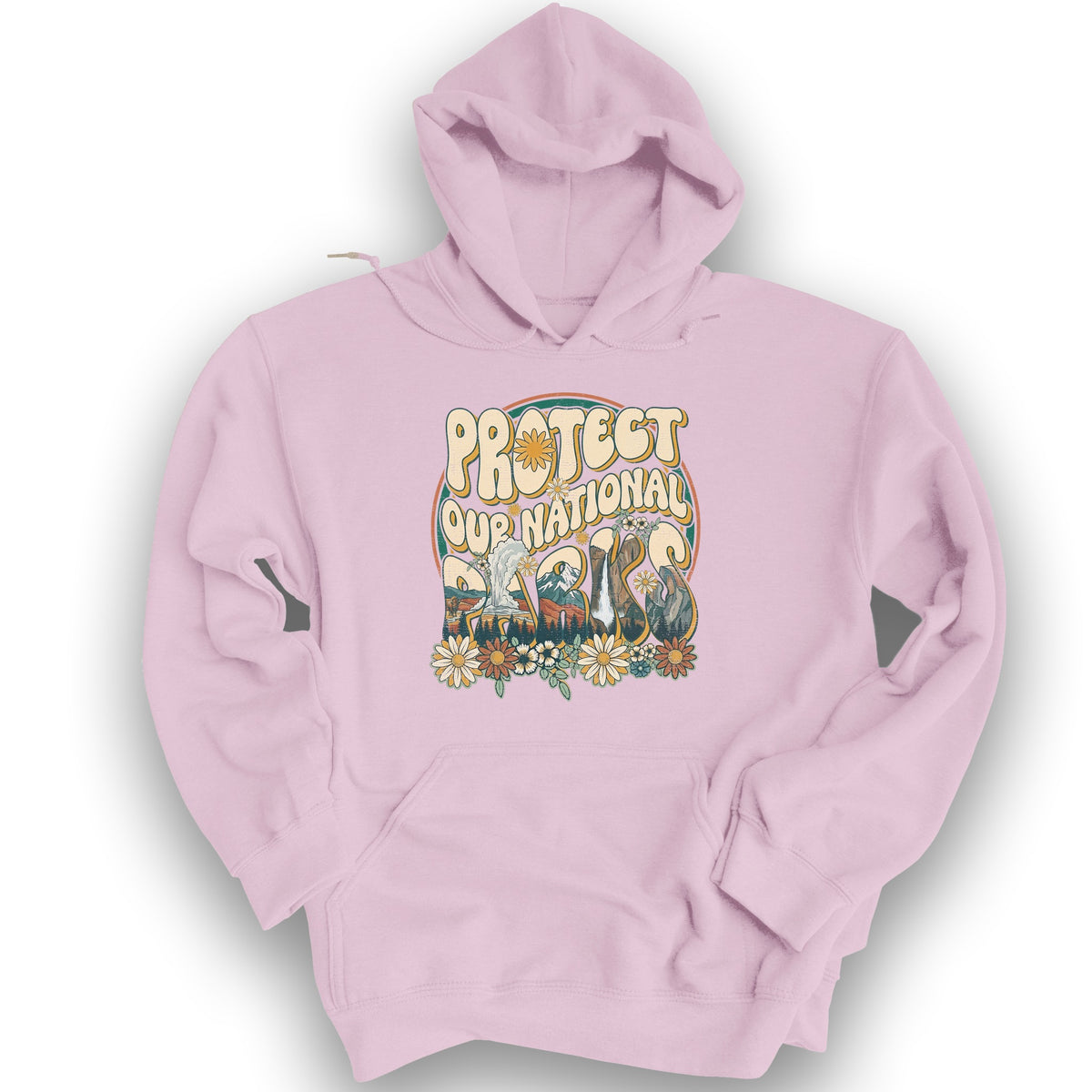 Protect Our Parks Groovy Hoodie - Light Pink
