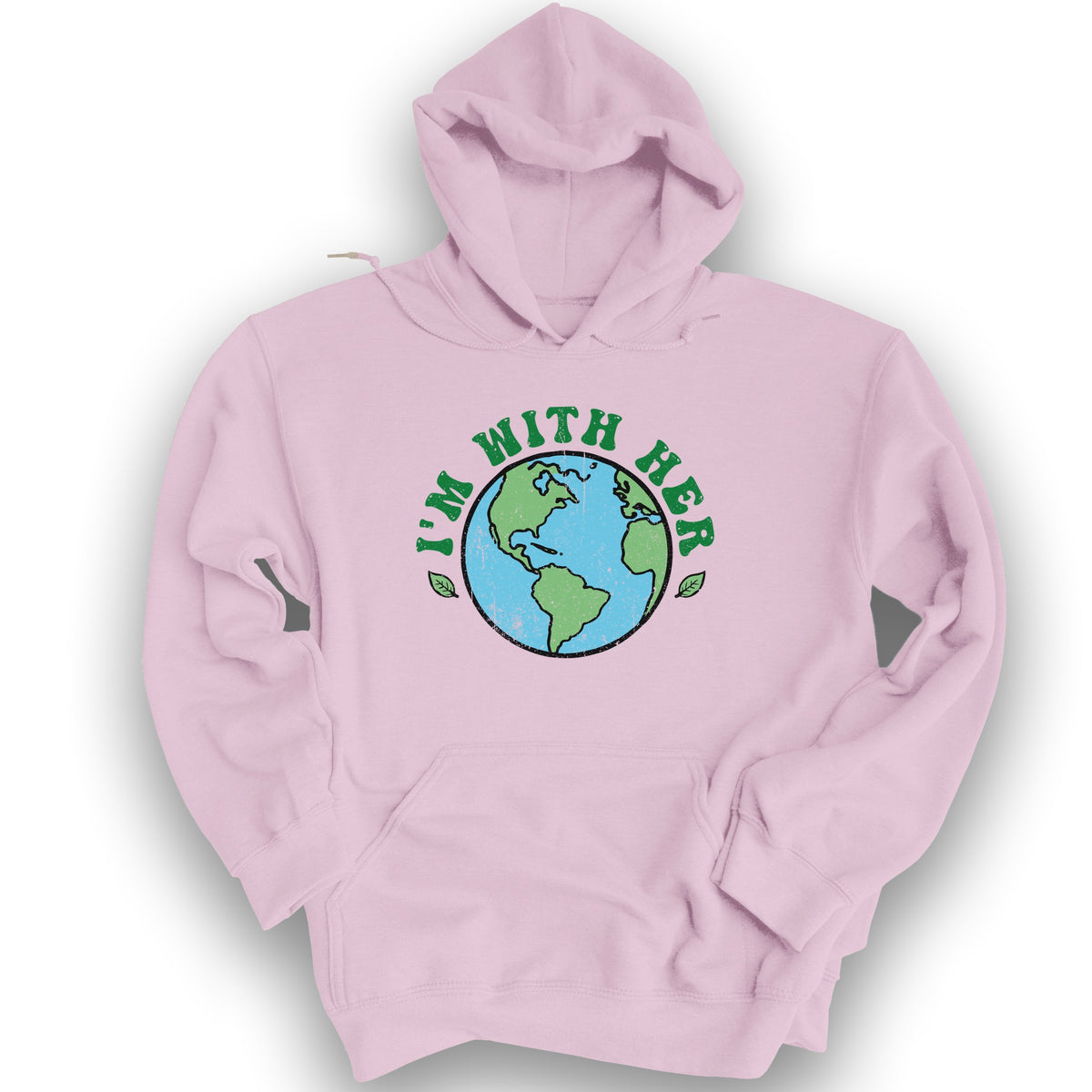 I'm With Her Earth Hoodie - Light Pink
