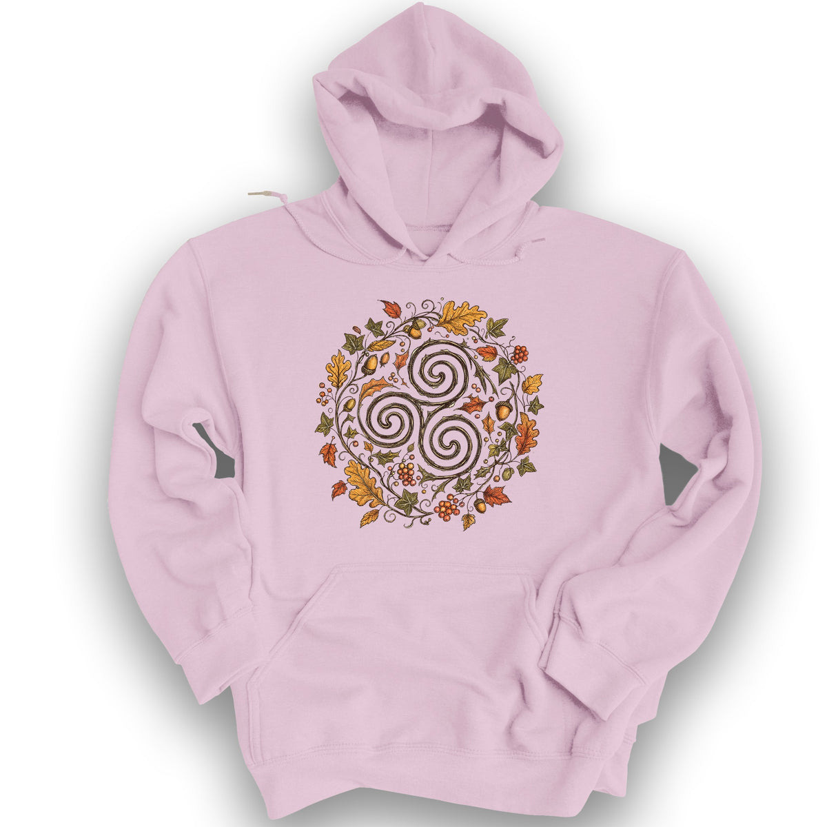 Celtic Autumn Spiral Hoodie - Light Pink