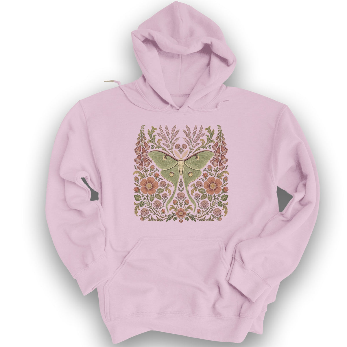 Luna Florals Hoodie - Light Pink