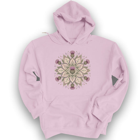Thistle Mandala Hoodie - Light Pink