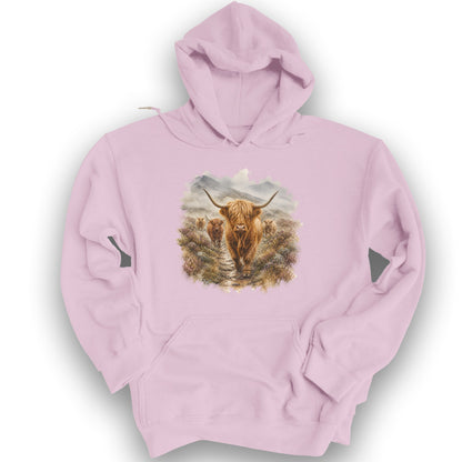 Watercolor Coos Hoodie - Light Pink
