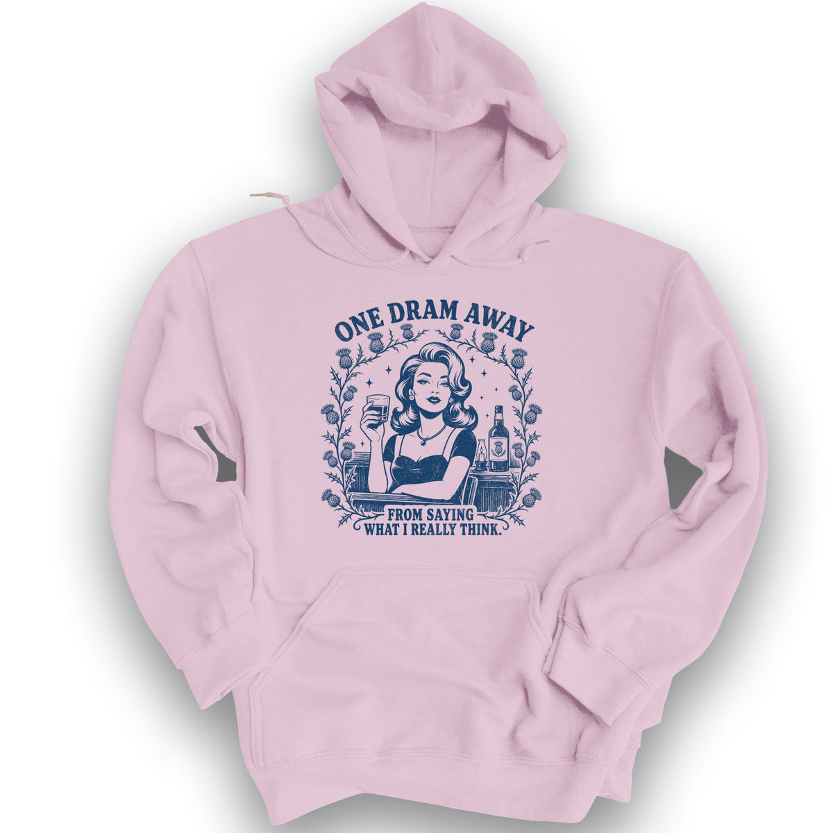 One Dram Away Hoodie - Light Pink