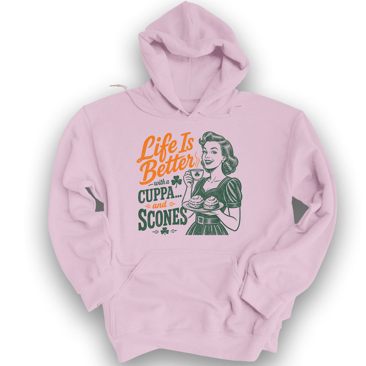 Cuppa Scones Hoodie - Light Pink