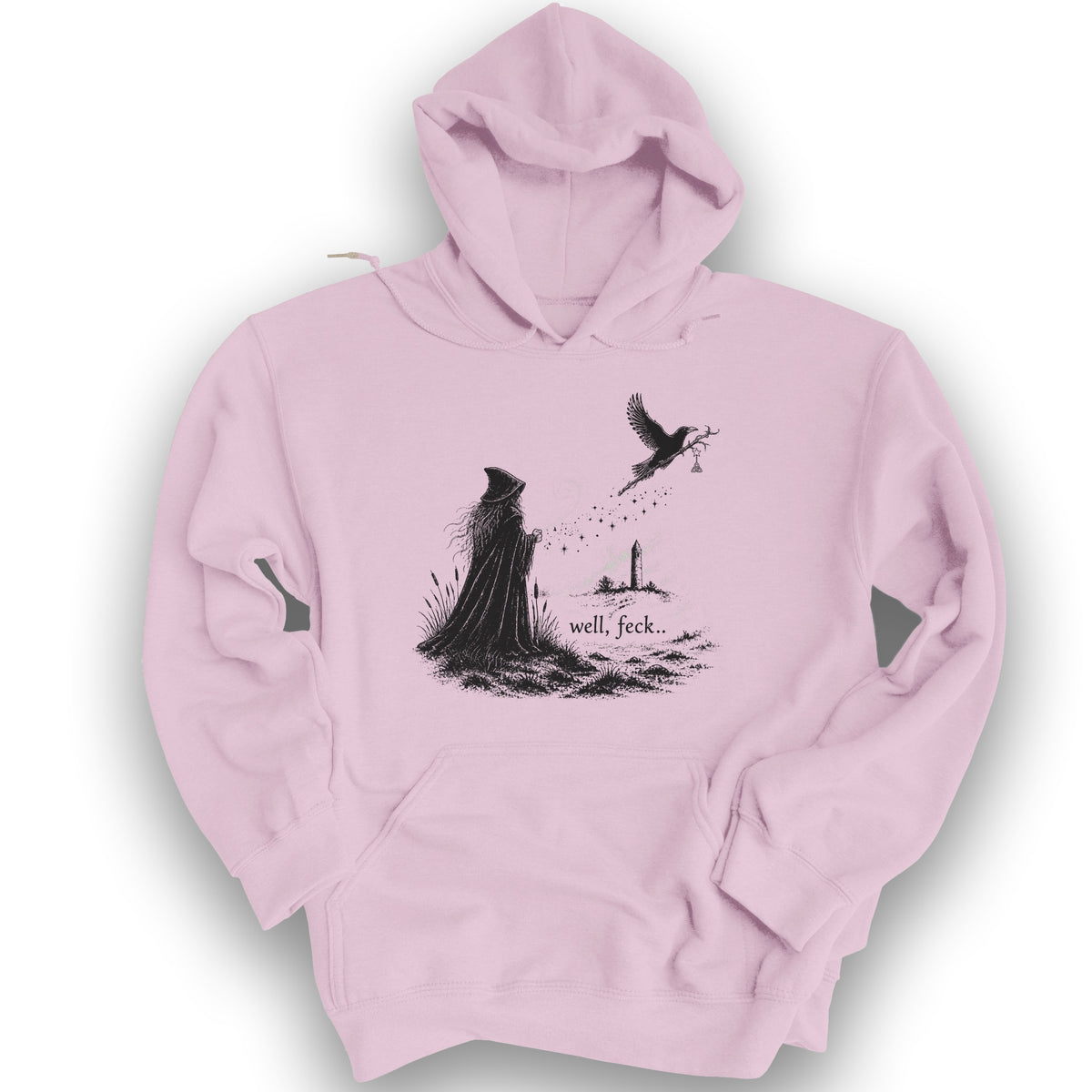 Well Feck Druid Hoodie - Light Pink
