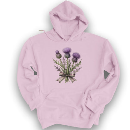 Thistle Bouquet Ribbon Hoodie - Light Pink