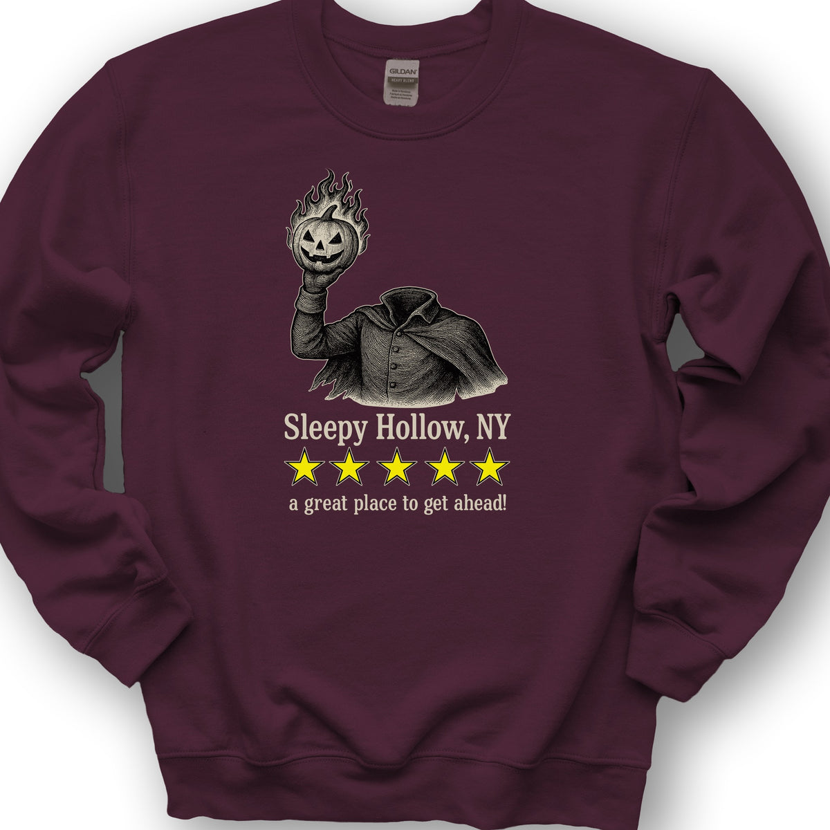 Sleepy Hollow NY "5 Star Review" Sweatshirt - Maroon