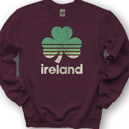 Ireland Retro Shamrock Sweatshirt - Maroon