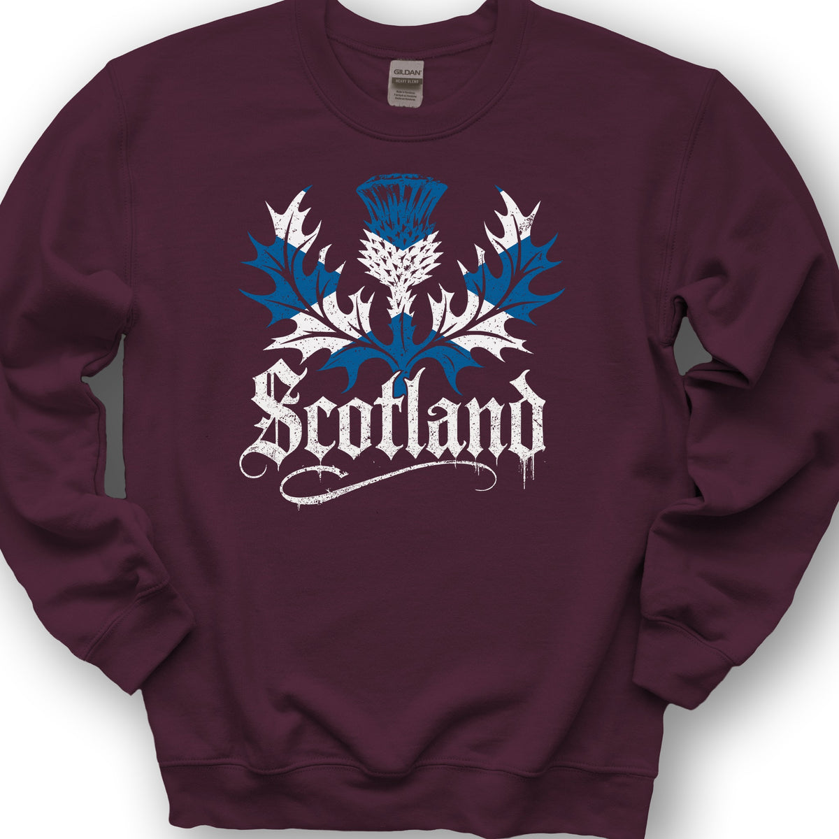 Scotland Gothic Thistle Sweatshirt - Maroon