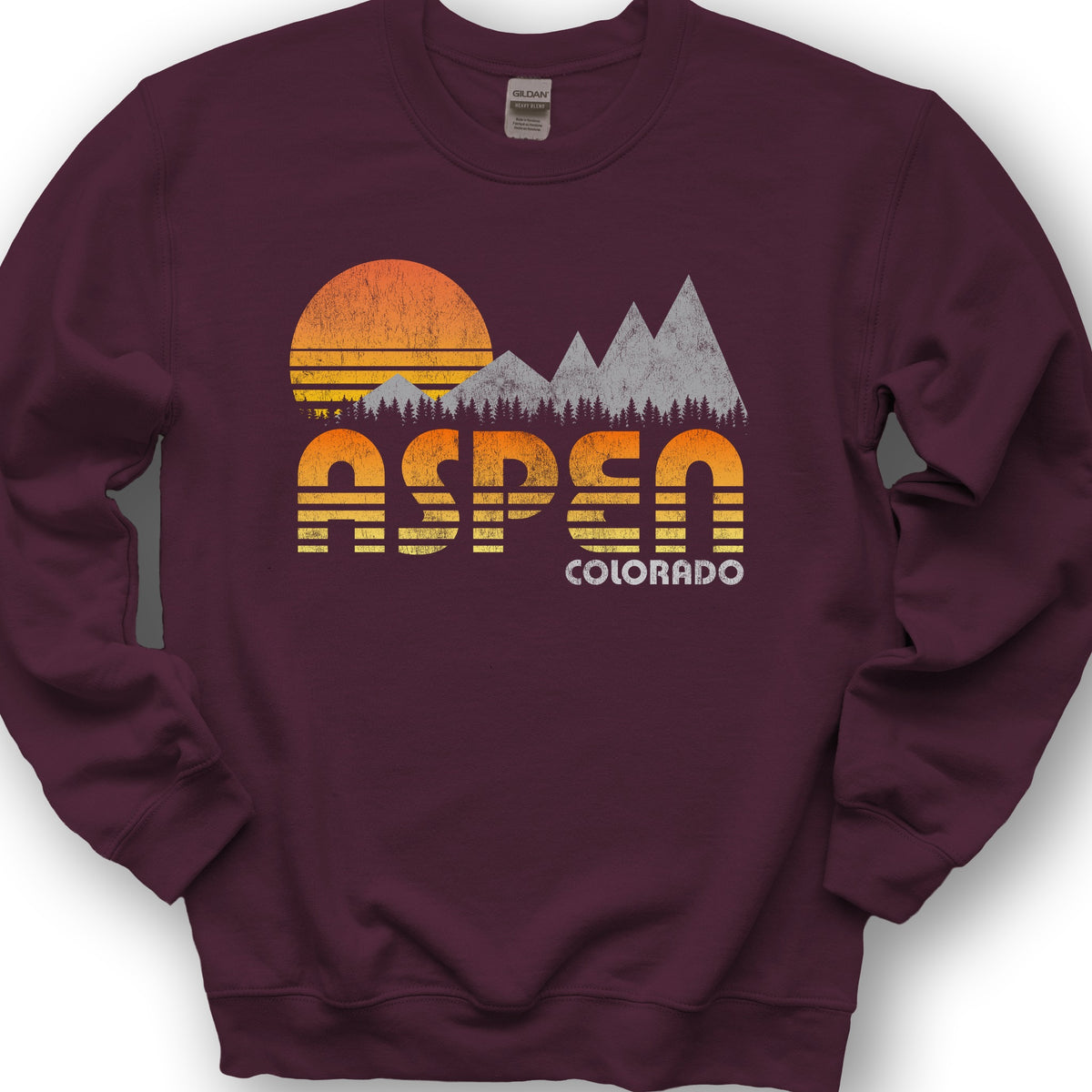 Aspen "80's Retro" Sweatshirt - Maroon