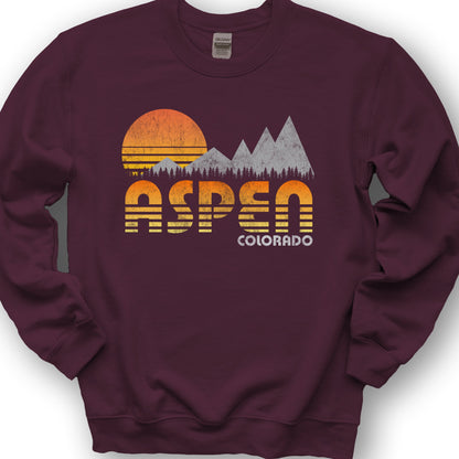 Aspen "80's Retro" Sweatshirt - Maroon