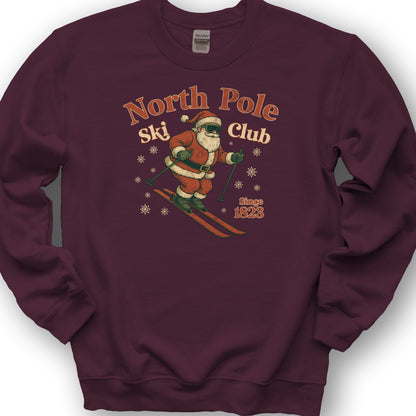 North Pole Ski Club Sweatshirt - Maroon